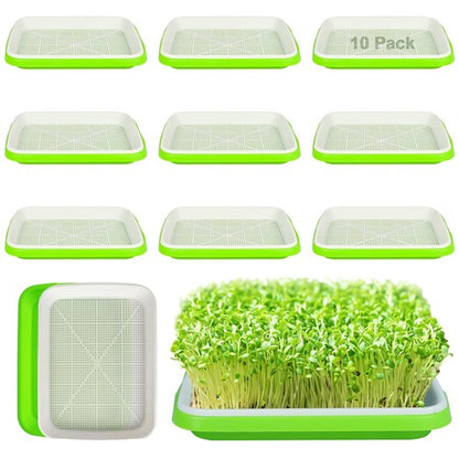 Seed Sprouting Tray 10 Packs Microgreens Growing Trays Big Capacity Sprouts Kit