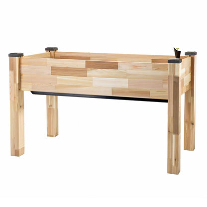 Cedarcraft Self-Watering Elevated Cedar Planter with Greenhouse and Bug Cover