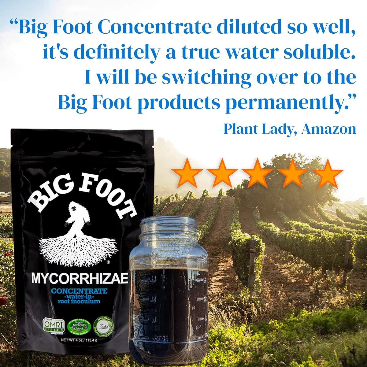 Mycorrhizae for Plants, Potted Plants and Gardens - Concentrate Fully Dissolves in Water, Year round Organic Fertilizer for Root Growth and Healthy Soil - 8 Ounces of Mycorrhizal Inoculant