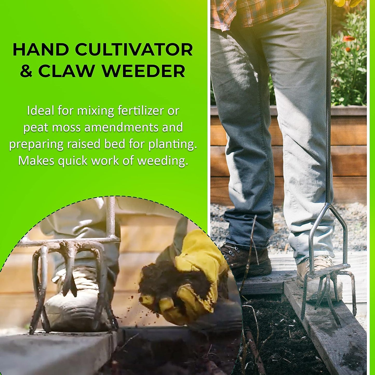 Twist Tiller Garden Cultivator & Hand Tiller Heavy Duty Garden Claw Hand Tool