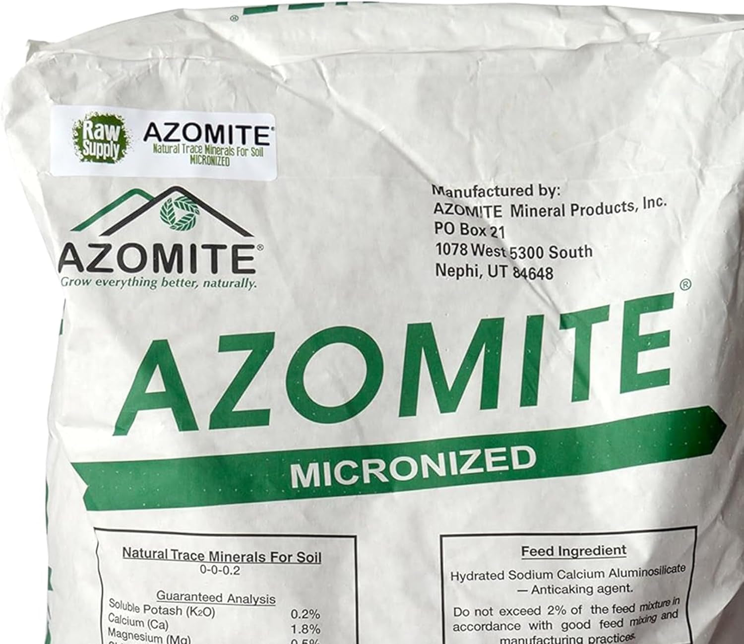 Raw Supply Organic Trace Mineral Powder 44LB Micronized, White