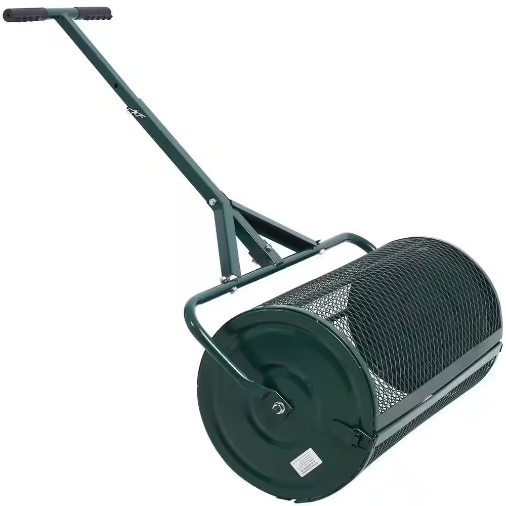 Peat Moss Spreader 24 In., Compost Spreader Metal Mesh, T Shaped Handle for Planting Seeding