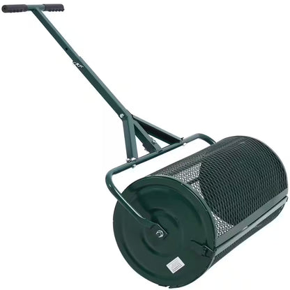 Peat Moss Spreader 24 In., Compost Spreader Metal Mesh, T Shaped Handle for Planting Seeding