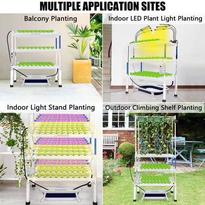 3-Layer Hydroponic Growing System Kit W/ 108 Plant Sites, Food-Grade PVC-U Pipes for Vegetables, Flowers, Fruits, Herbs