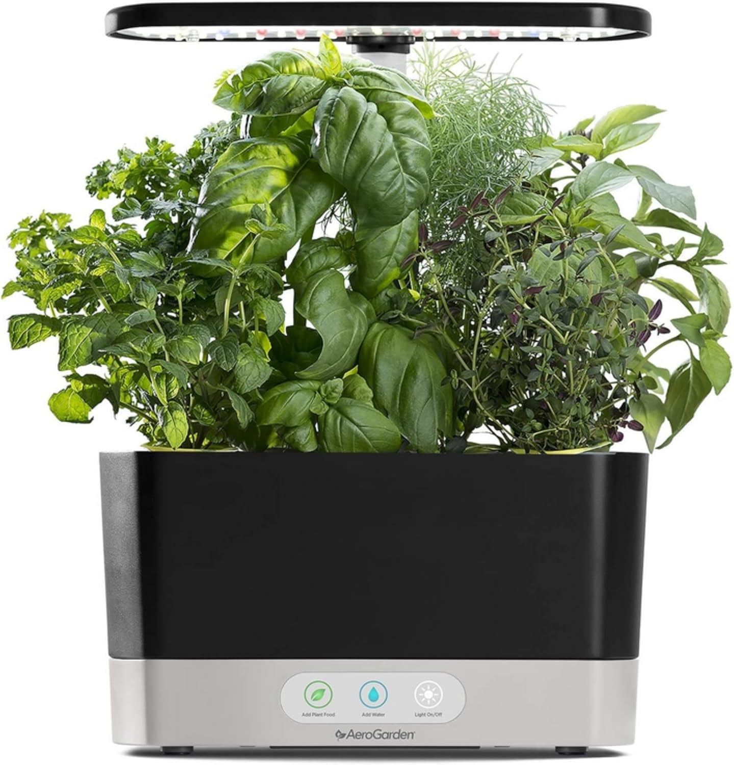 Harvest Indoor Garden Hydroponic System with LED Grow Light and Herb Kit, Holds up to 6 Pods, Black