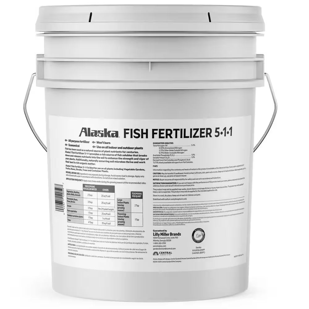 640 Oz. (5 Gal.) Organic Gardening Liquid Fish Emulsion Plant Food Fertilizer Concentrate 5-1-1