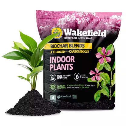 Biochar Blend with Carbonboostfor Indoor Houseplants, Soil Amendment-4 Qt. Bag