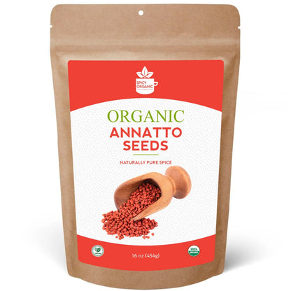 Organic Annatto Seeds- Certified USDA Organic- Achiote Seeds Spice Seasoning