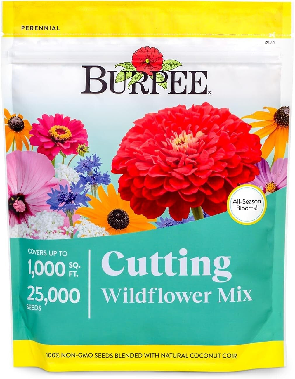 Burpee Wildflower 25,000 Bulk, 1 Bag, 18 Varieties of Non-Gmo Flower Seeds Polli