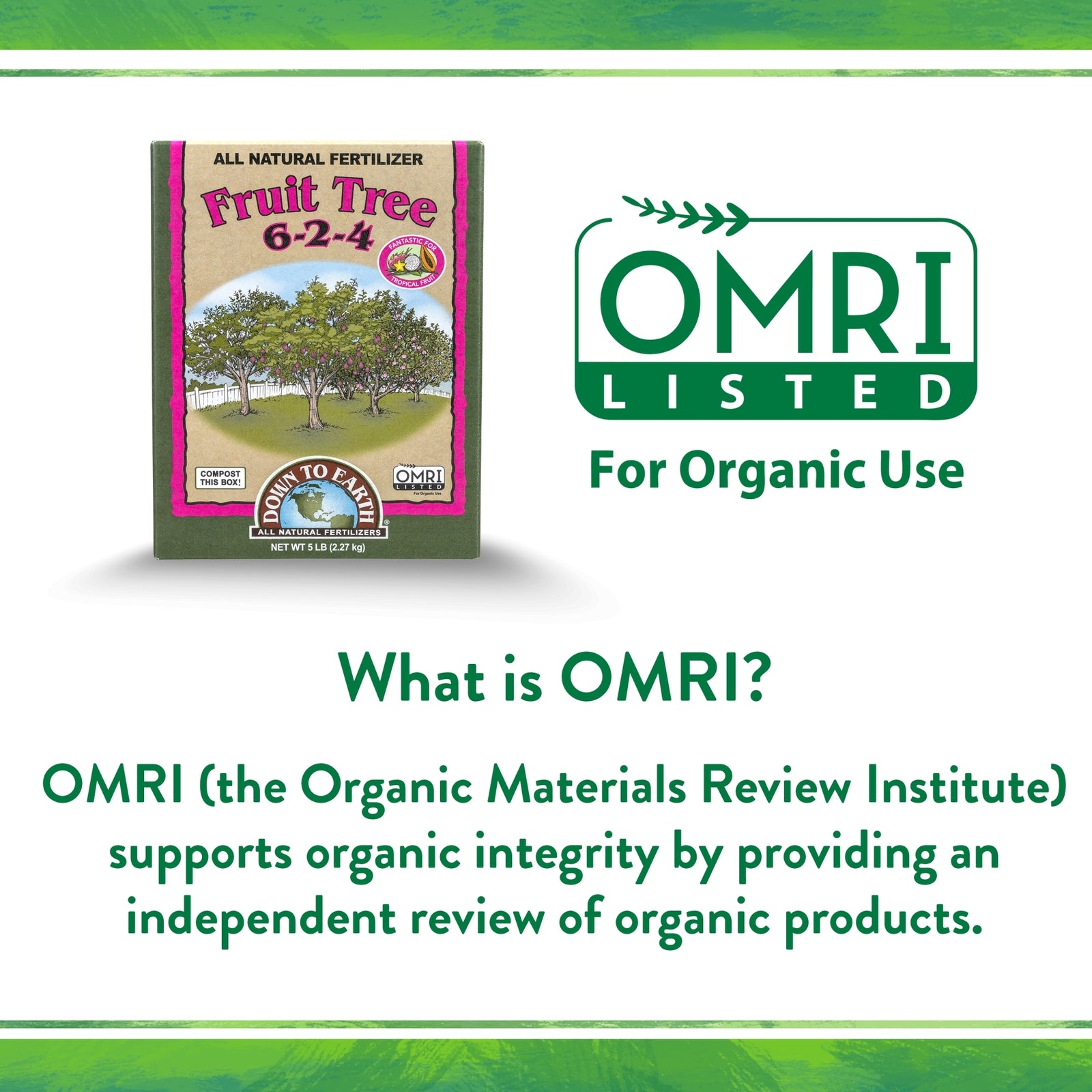 Down to Earth Organic Fruit Tree 6-2-4 All-Natural Fertilizer Mix, 25 Lbs