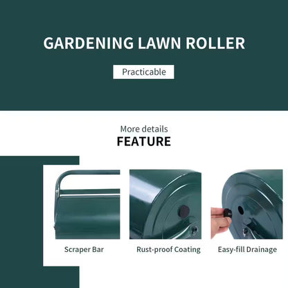 36 In. Push/Tow Fillable Lawn Roller in Green