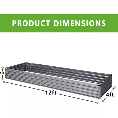 48 Cu. Ft. Soil Galvanized Raised Garden Bed Outdoor Garden for Planting, Fruit, Herb (1-Pack)