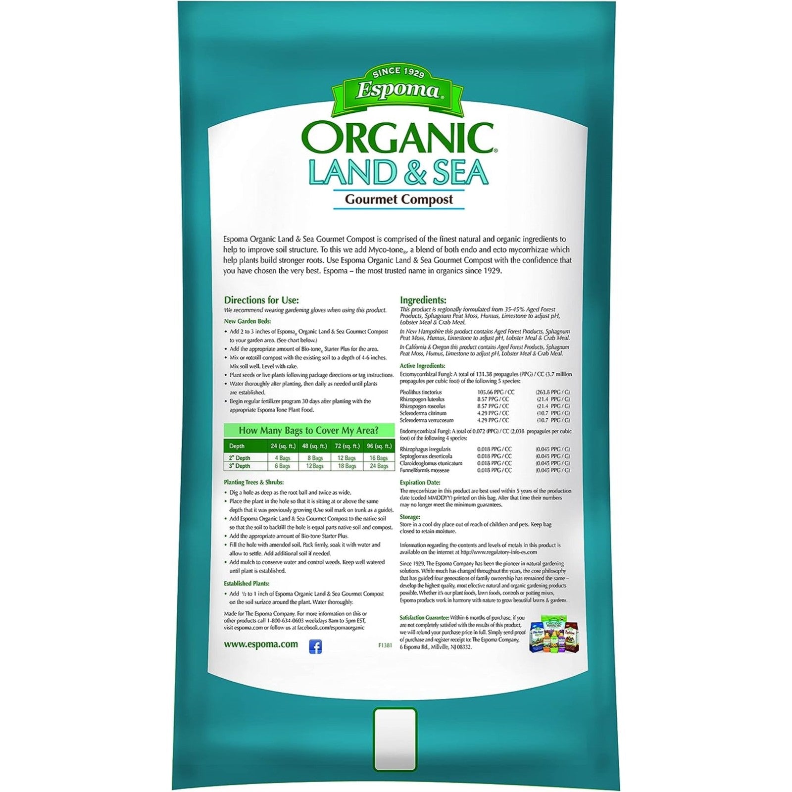 Espoma Organic Land & Sea Gourmet Compost with Lobster and Crab Meal, 1 Cu Ft
