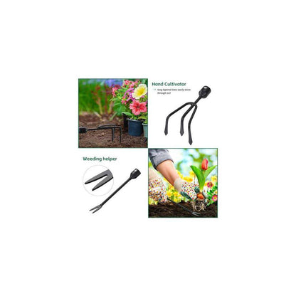 Garden Tools Set with Extension Handles 5 Piece Thick Heavy Duty Steel Rust-Proof 