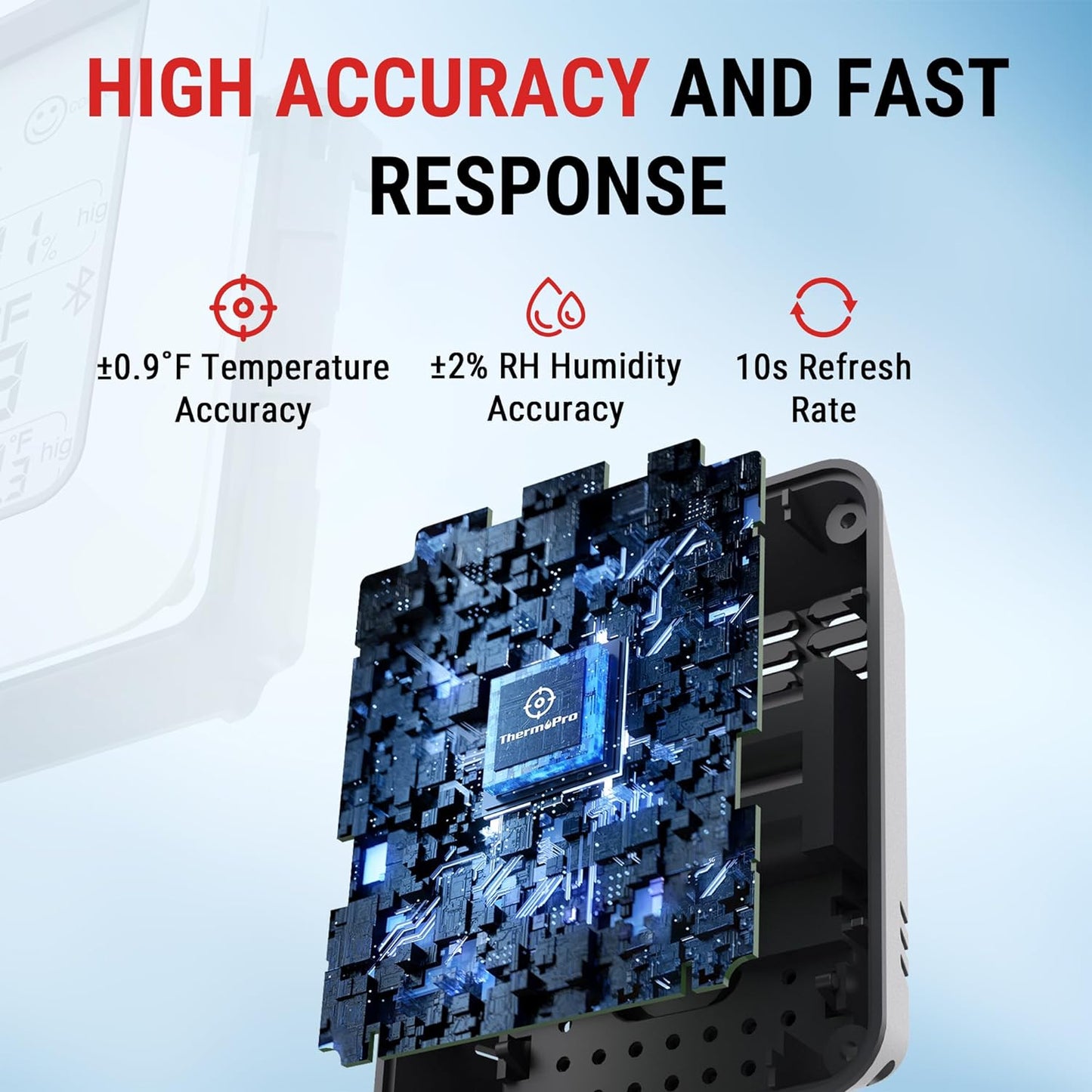 Hygrometer Thermometer for House TP350, Bluetooth Room Indoor Greenhouse Thermom