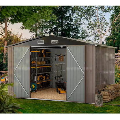10 Ft. W X 8 Ft. D Metal Storage Shed for Garden and Backyard (73 Sq. Ft.)