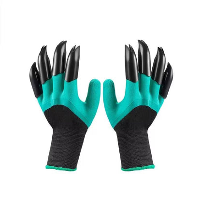 10 In. Waterproof Garden Gloves with Claws for Digging Planting and Yard Work 1-Pair