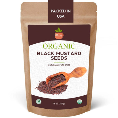 Organic Black Mustard Seeds - Gluten Free Dry, High-Quality Brown Mustard Seeds