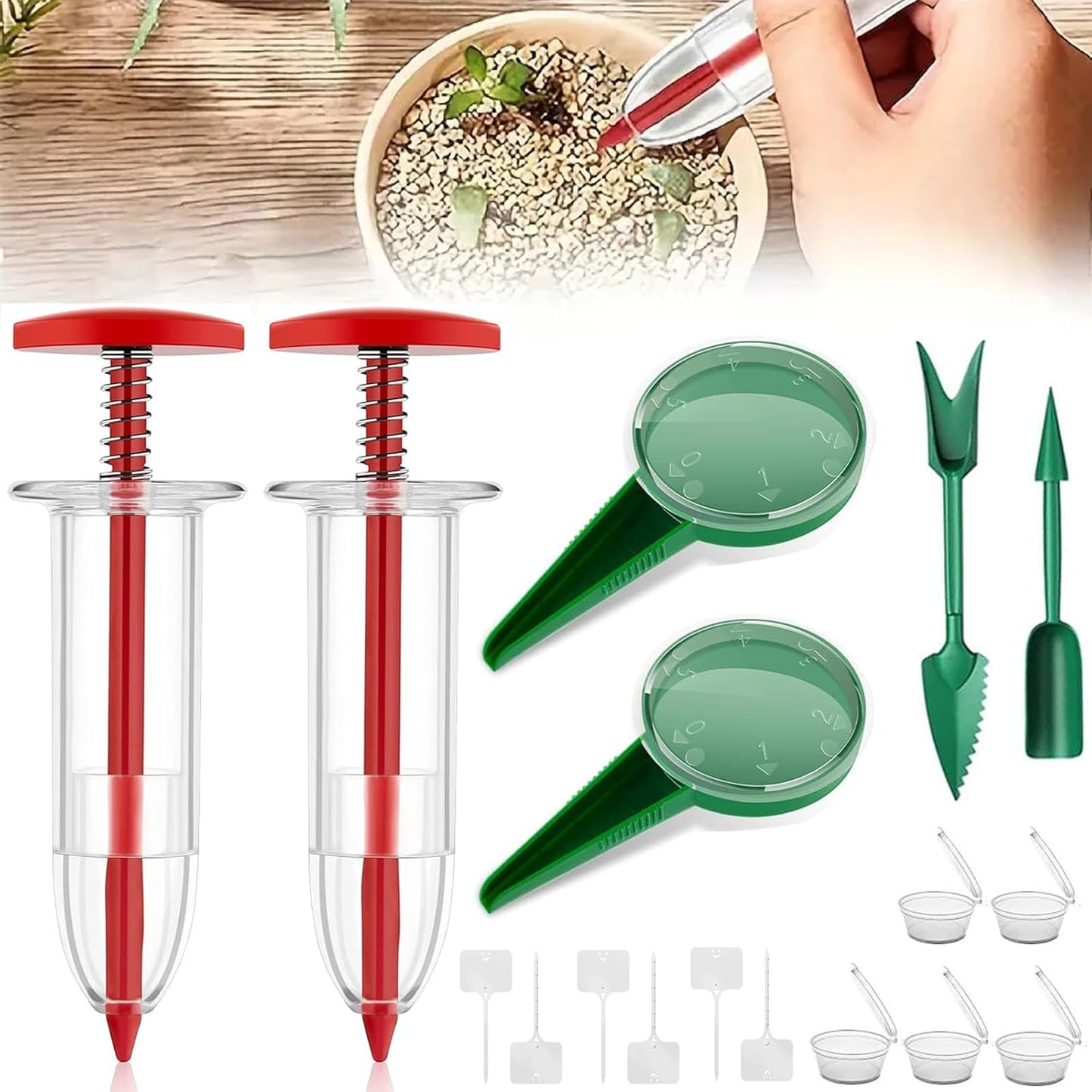17 PCS Mini Seed Spreader, New Mini Gardening Spreaders, Mini Sowing Seed Dispen