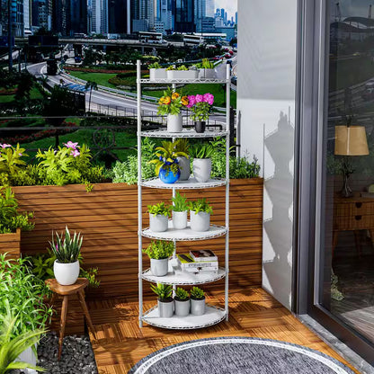 6-Tier Outdoor Garden Garage White Iron Storage Shelf Shelves Organizer Wire Shelving Unit Plant Stand