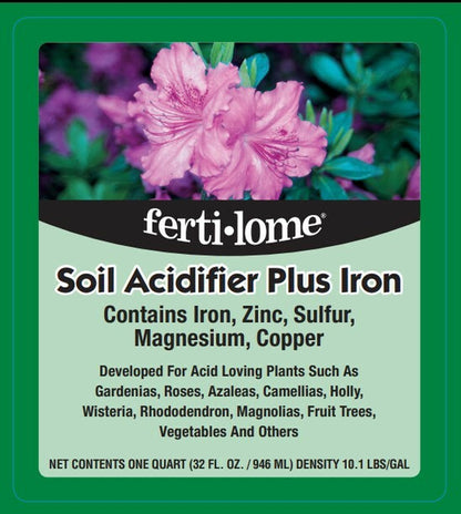 Fertilome Soil Acidifier plus Iron for Acid Loving Plants, 32Oz