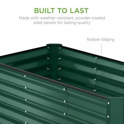 4 Ft. X 2 Ft. X 2 Ft. Dark Green Rectangular Steel Raised Garden Bed Planter Box for Vegetables, Flowers, Herbs