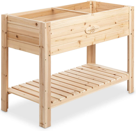 Cedar Raised Planter Box with Legs – Elevated Wood Raised Garden Bed Kit – Grow Herbs and Vegetables Outdoors – Naturally Rot-Resistant - Unmatched Strength Lasts Years (4X2)