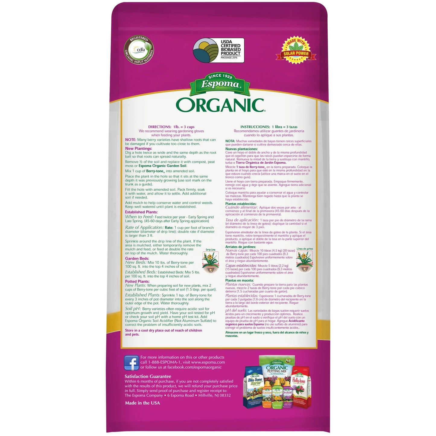 Berry Tone Natural & Organic Plant Food 4 Lbs for Blueberries & Raspberries