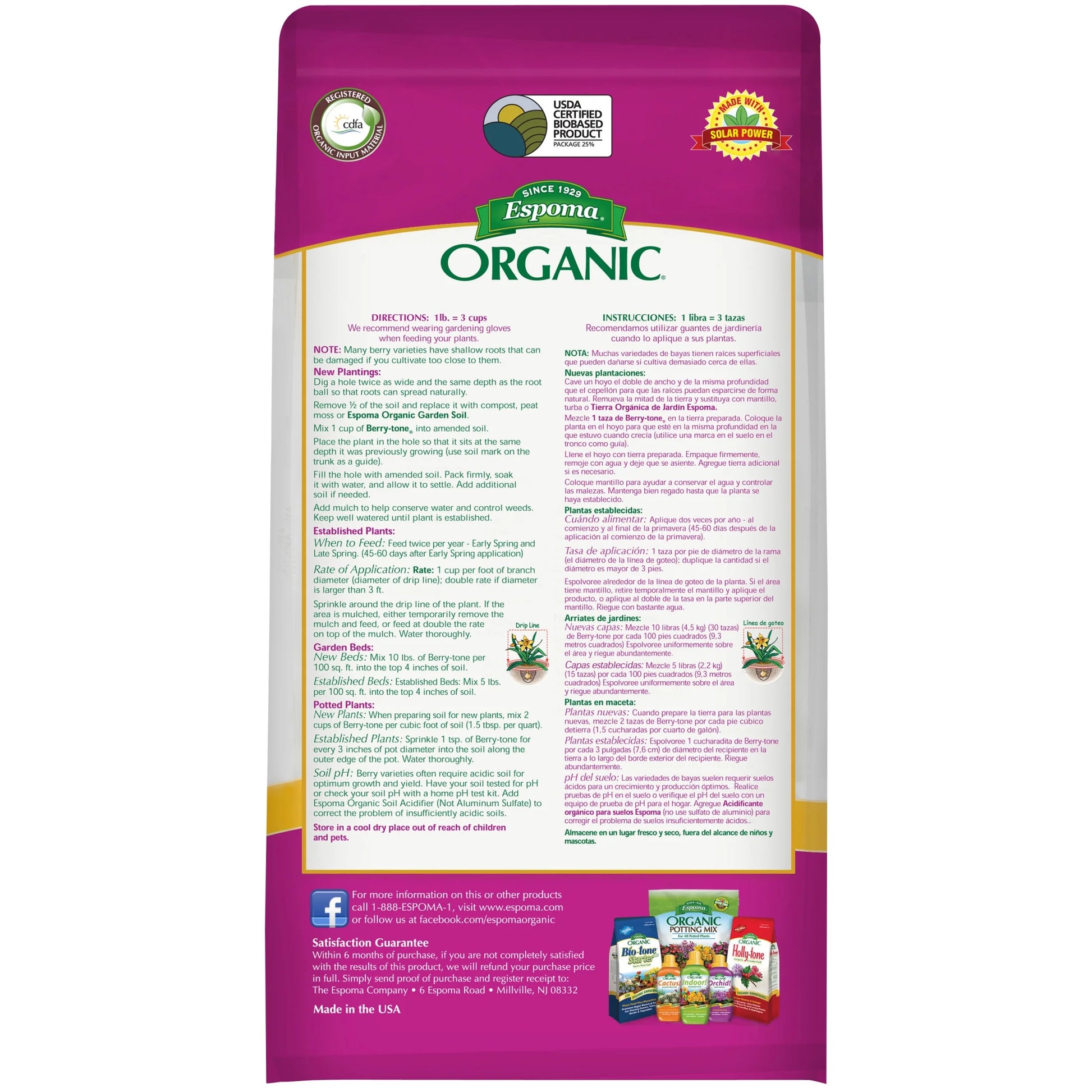 Berry Tone Natural & Organic Plant Food 4 Lbs for Blueberries & Raspberries