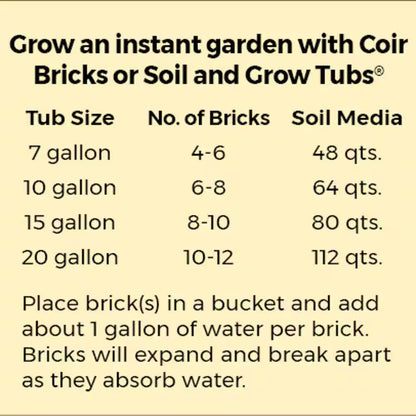 1.40 Lbs. Coir Soil Amendment Brick, Made from Coconut Husks Brick That Rxpands to 8 Qt. of Soil