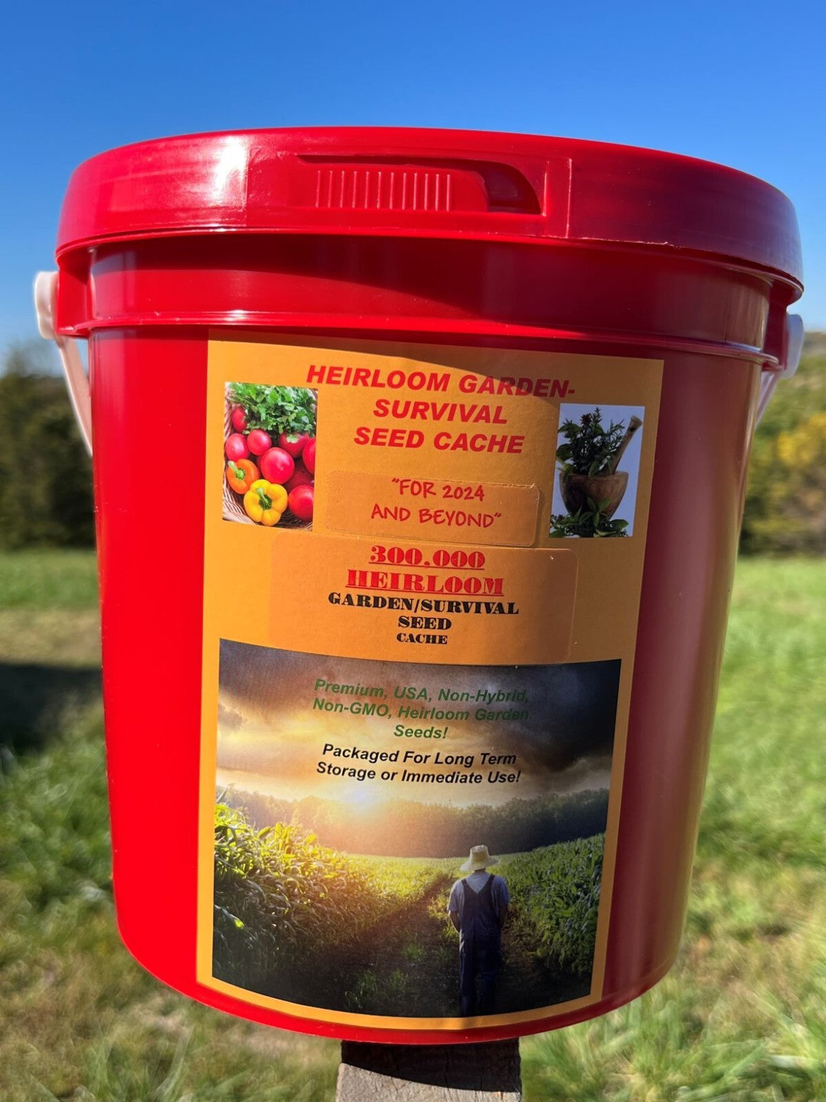 Survival/ Garden Heirloom Seed Cache 300,000+ Seeds, Non - GMO, "55 Varieties"