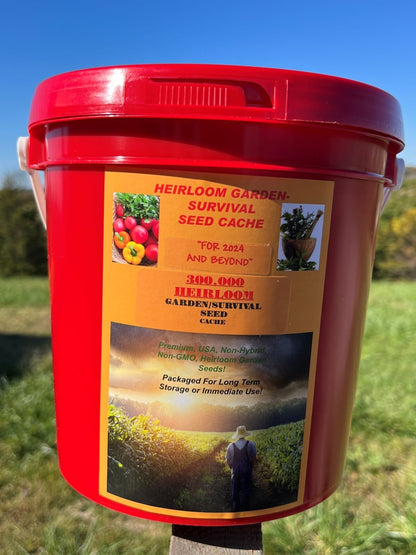 Survival/ Garden Heirloom Seed Cache 300,000+ Seeds, Non - GMO, "55 Varieties"