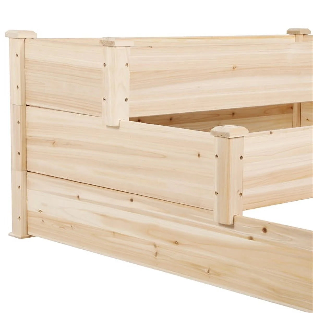 3 Tier Wood Raised Garden Bed Wood Elevated Flowers Vegetables Planter