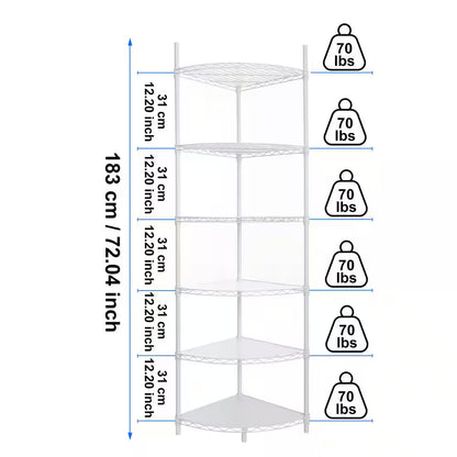 6-Tier Outdoor Garden Garage White Iron Storage Shelf Shelves Organizer Wire Shelving Unit Plant Stand