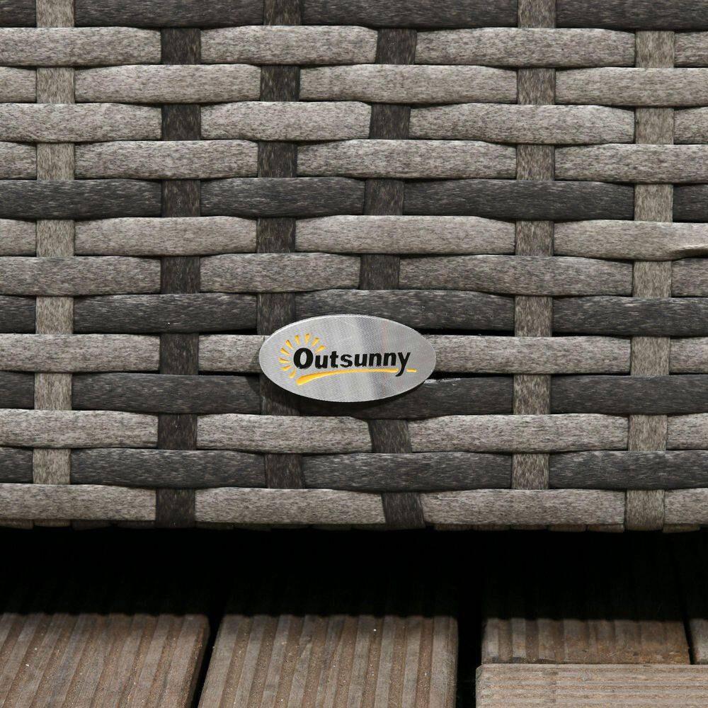 Dark Gray 113 Gal. All-Weather Wicker Deck Box, Outdoor Storage Box for Patio Cushions, Pool Supplies, Garden Tools
