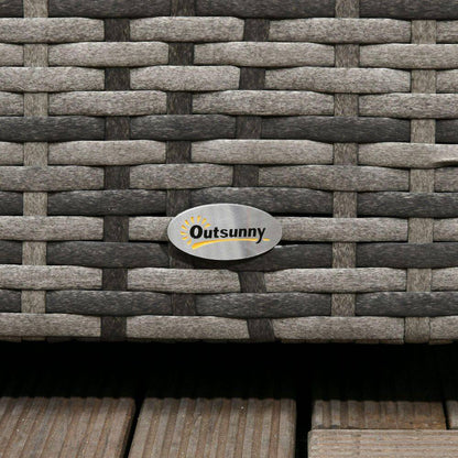 Dark Gray 113 Gal. All-Weather Wicker Deck Box, Outdoor Storage Box for Patio Cushions, Pool Supplies, Garden Tools
