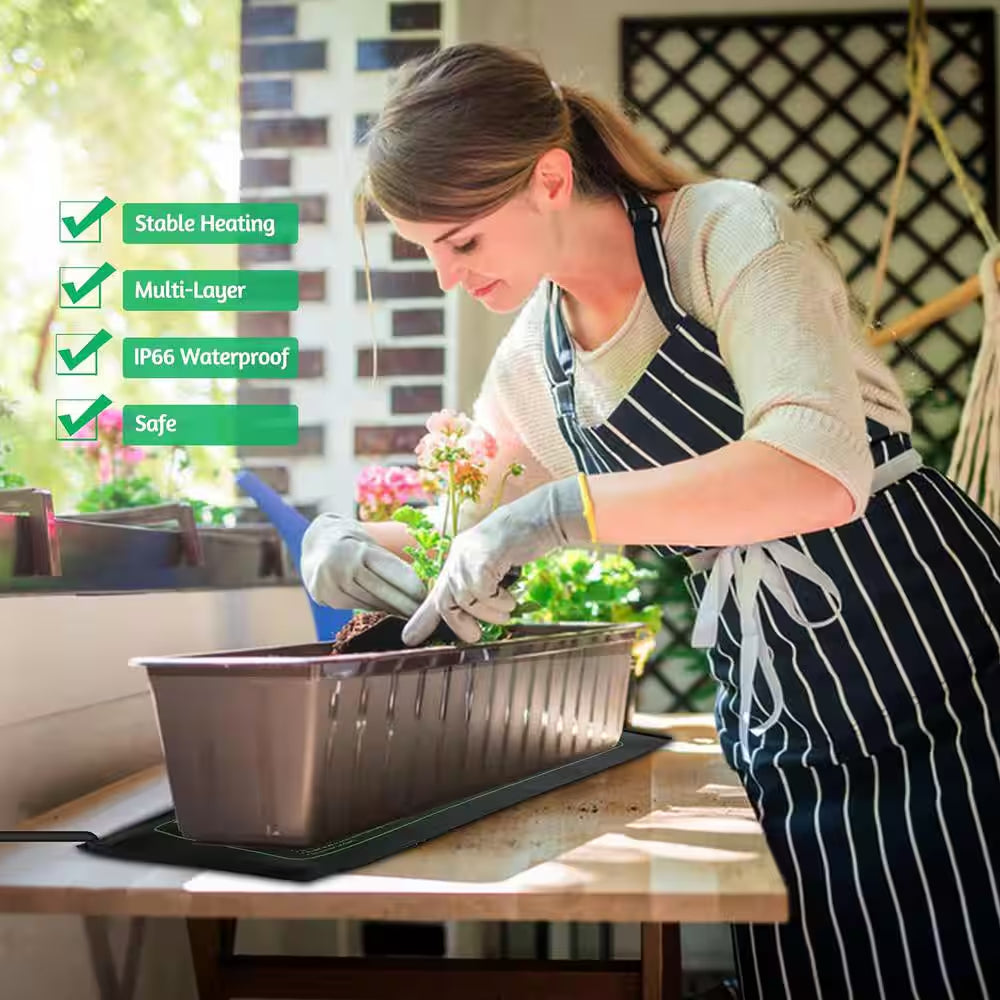 10 In. X 20.75 In. Seedling Heat Mat for Seed Starting, Waterproof Heating Pad for Indoor Plants Germination (2-Pack)