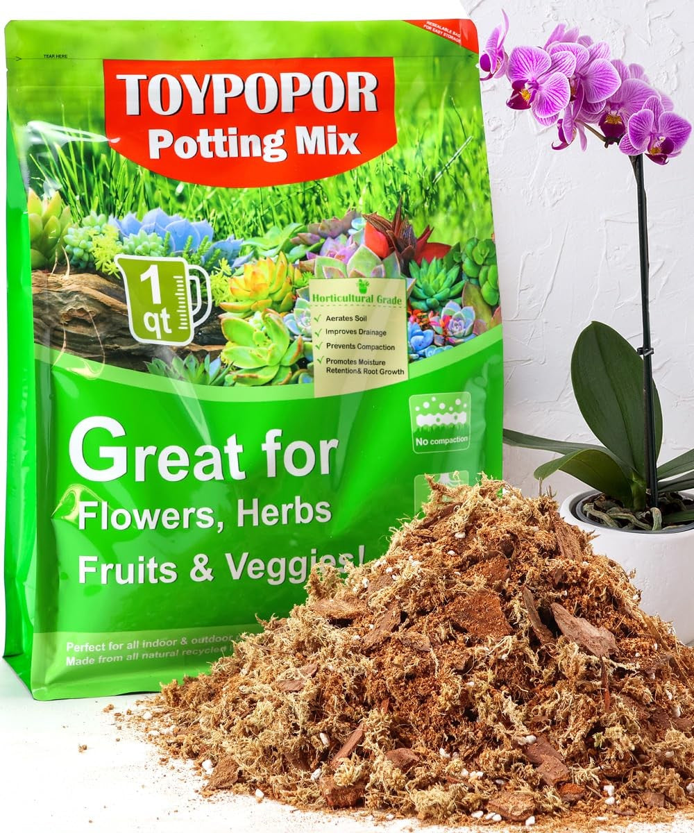 Orchid Potting Mix with Bark, Perlite, Coco Peat for Indoor Repotting