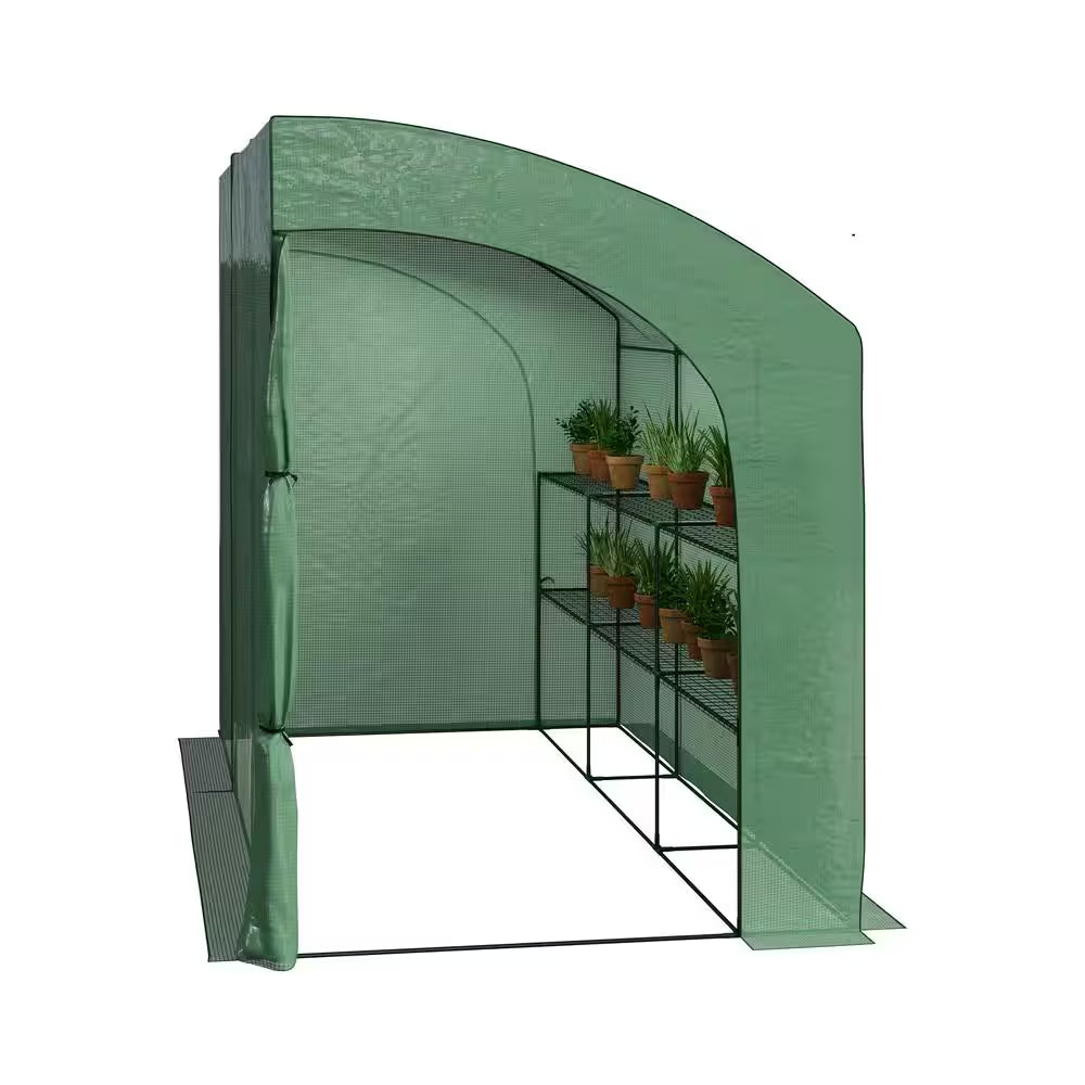 10 Ft. X 5 Ft. X 7 Ft. Lean to Greenhouse, Green