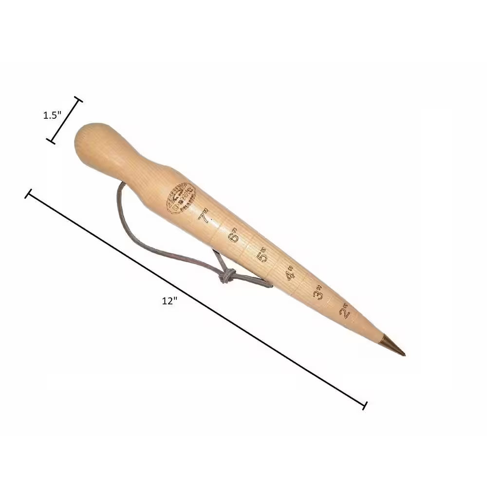 12 In. Wooden Dibber- Bulb Planter with Brass Tip