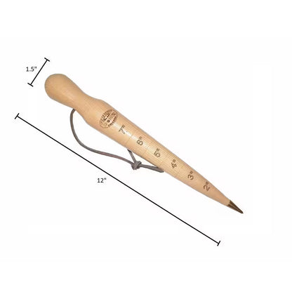 12 In. Wooden Dibber- Bulb Planter with Brass Tip