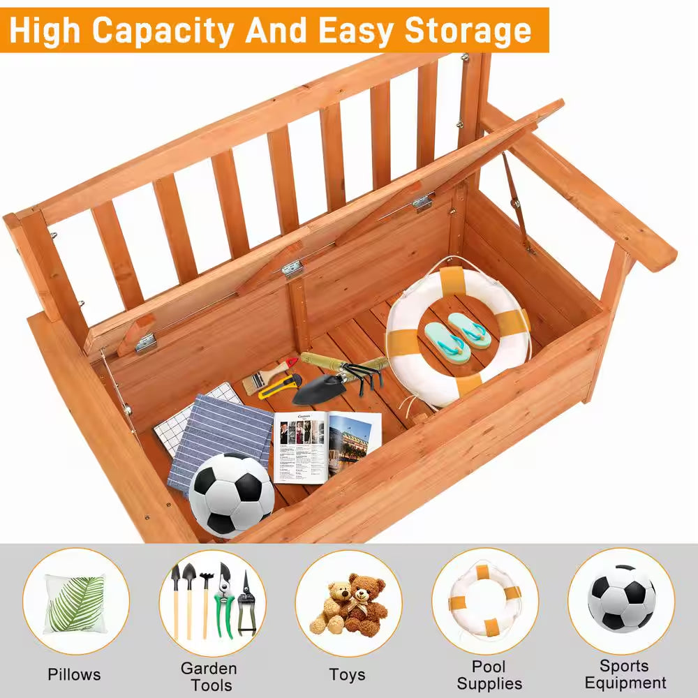 42 Gal. Solid Wood Cedar Outdoor Storage Bench