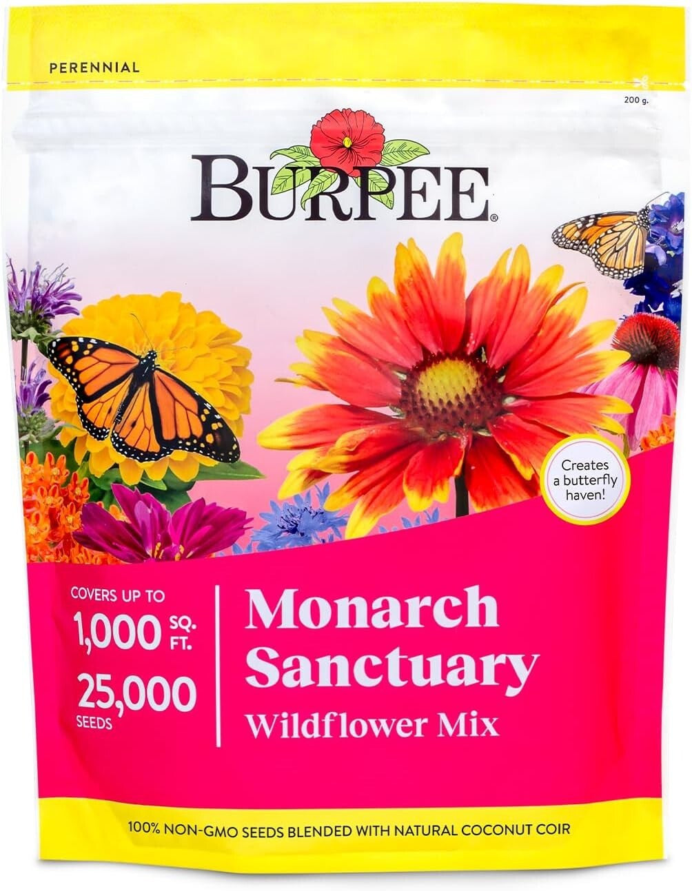 Burpee Wildflower 25,000 Bulk, 1 Bag, 18 Varieties of Non-Gmo Flower Seeds Polli