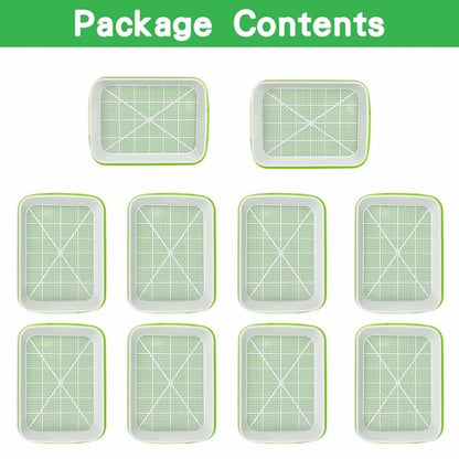 Seed Sprouting Tray 10 Packs Microgreens Growing Trays Big Capacity Sprouts Kit