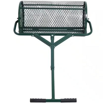 24 In. Peat Moss Spreader, Compost Spreader Metal Mesh, T Shaped Handle for Planting Seeding