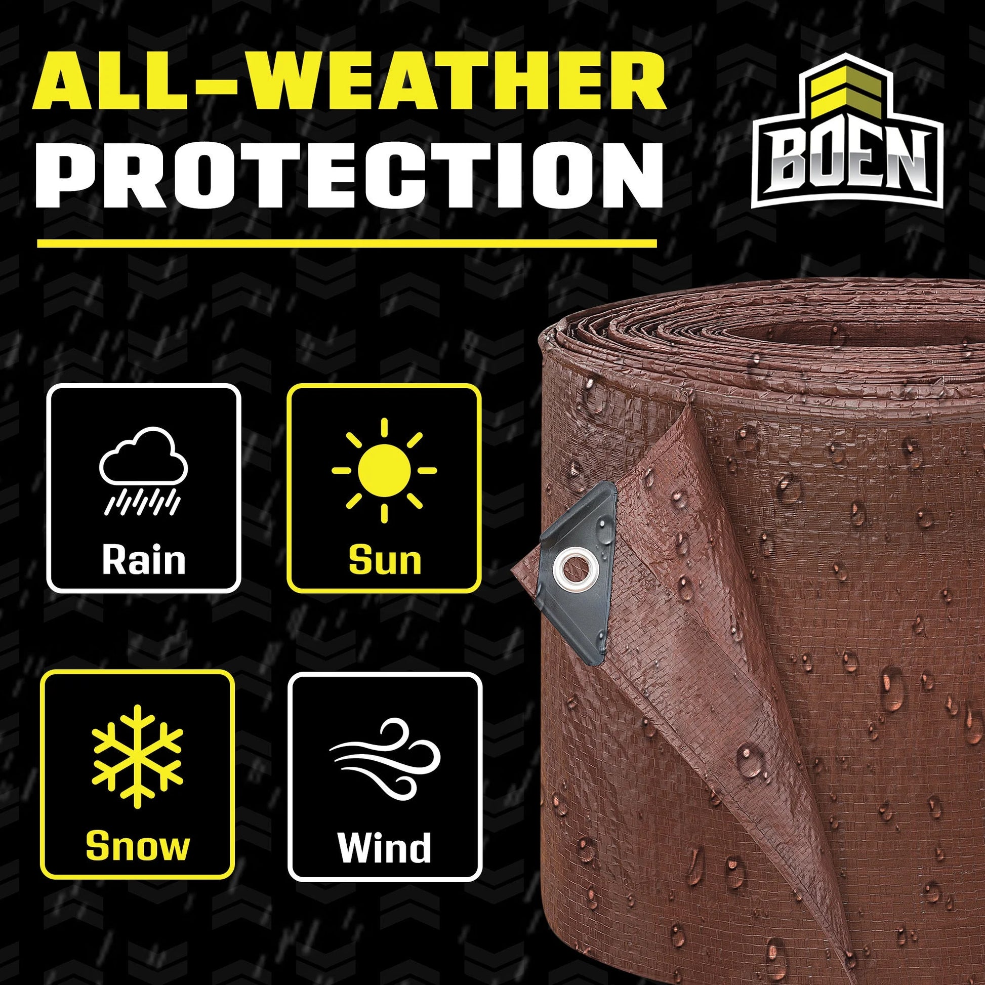 Multi-Purpose Tarp, 20 Ft X 30 Ft, 5 Mil Thick, Brown, Water-Resistant