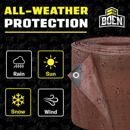 Multi-Purpose Tarp, 20 Ft X 30 Ft, 5 Mil Thick, Brown, Water-Resistant