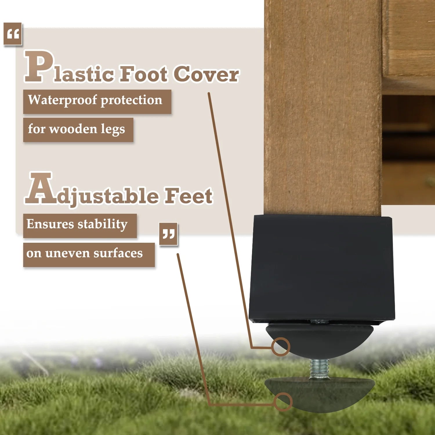 Outdoor Storage Cabinet Wood Storage Shed Waterproof Roof, Double Lockable Doors Garden Shed with Removable Shelves