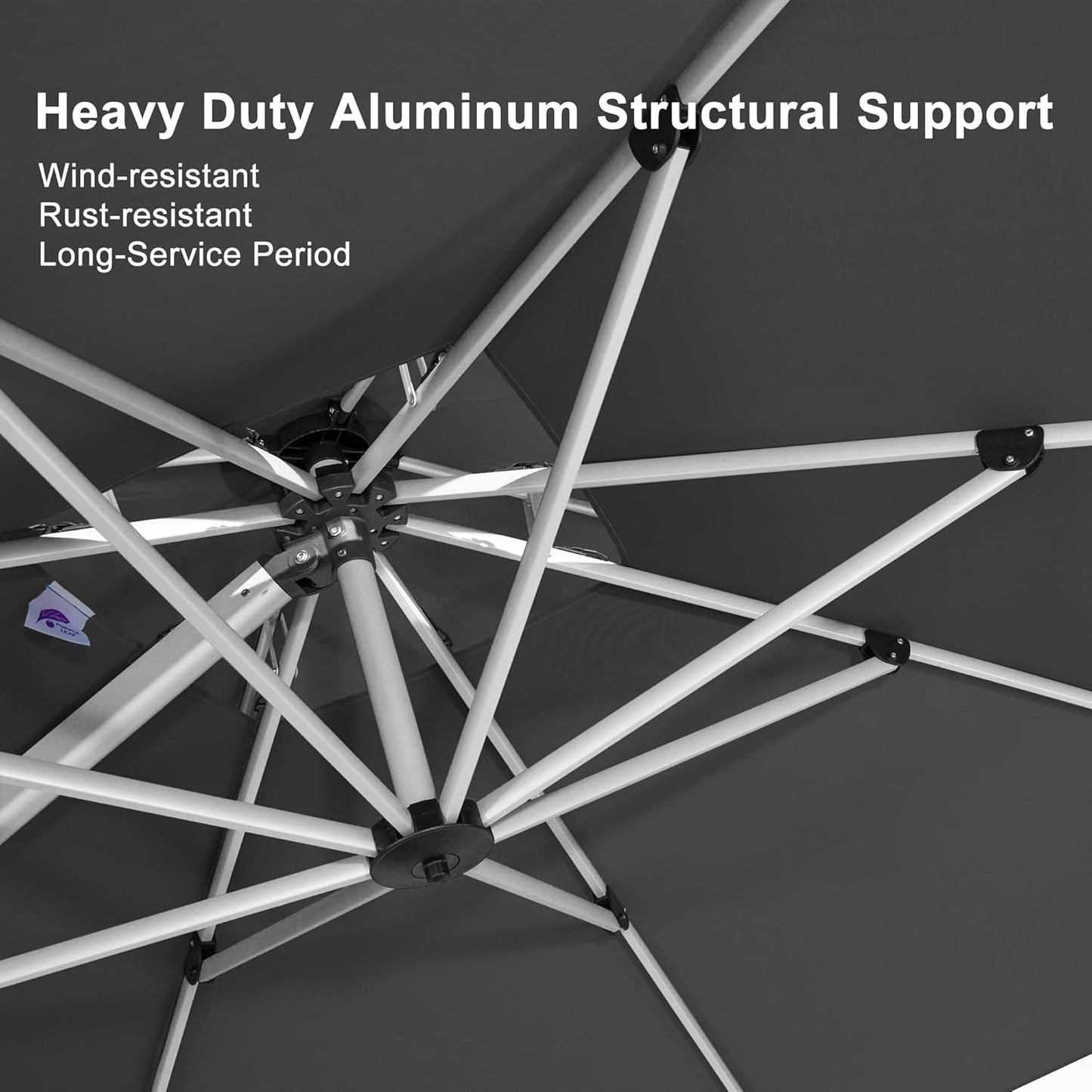11 Feet Patio Umbrella Outdoor round Umbrella Large Cantilever Umbrella Windproof Offset Heavy Duty Sun for Garden Deck Pool Patio, Grey