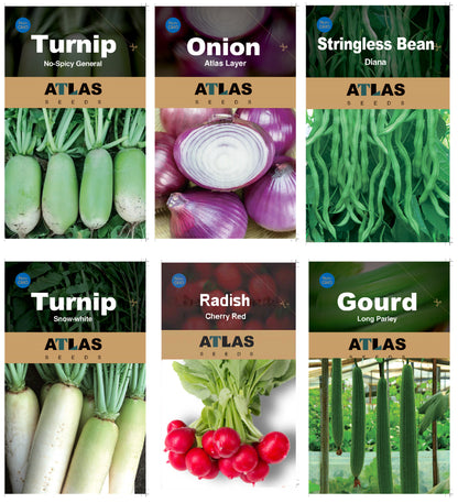 Atlas Vegetable Seeds Survival Garden Kit - over 30,000 Seeds, 29 Varieties